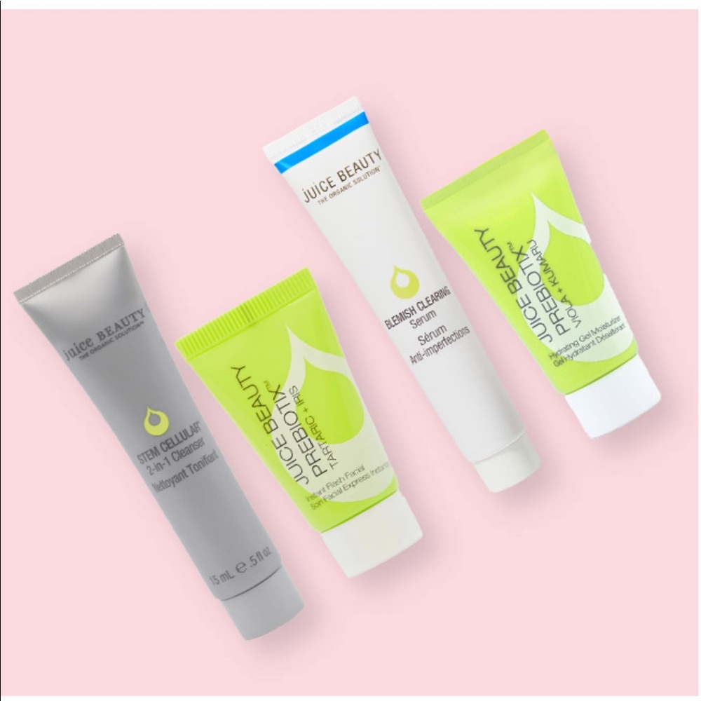 JUICE BEAUTY 4p Serum Cleanser Moisturizer
$40 CLEAN BEAUTY NIP